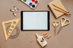 Ipad, vở, thước, bút chì, bút, kéo, keo, book, đồ dùng học tập, trường, school supplies, school- olia danilevich