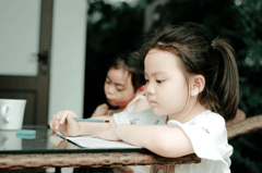Bé gái, viết bài, học tập, giáo dục, girl, writing, studying, education - Sunvani Hoàng