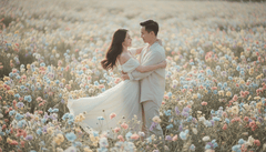 cặp đôi yêu nhau hạnh phúc, ôm bạn gái xoay tròn, cảnh vật cỏ...