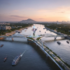 tại ngã 3 sông thành phố châu đốc An giang Việt Nam năm 2030, thiết...