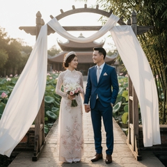 Tạo ảnh cô dâu chú rể . Với đặc điểm phong cách thực tế ....