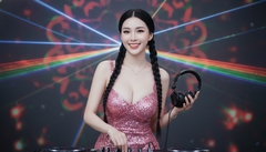 Cô gái chơi DJ có gương mặt trái xoan xinh đẹp,
làn da của cô...