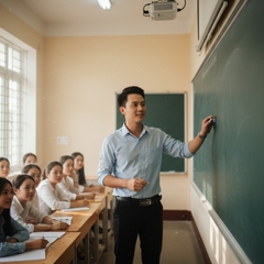thầy thầy giáo trẻ đang dạy học trên 
bảng . Với đặc điểm...
