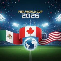 tạo giúp tôi một dải banner chủ đề world cup 2026 kết hợp giữa 3...