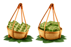 Bánh chưng, bánh tét, quan gánh, món ăn ngày tết, Banh chung, banh tet, carrying poles, Tet holiday dishes.