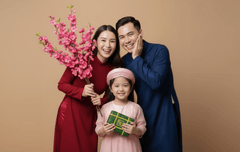 Gia đình, bố mẹ và con, Việt Nam, áo dài, truyền thống, Tết, family, parents and children, Vietnam, ao dai, traditional 11 1