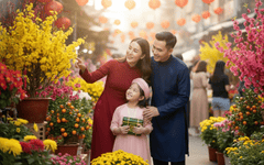 Gia đình, bố mẹ và con, Việt Nam, áo dài, truyền thống, Tết, family, parents and children, Vietnam, ao dai, traditional 9