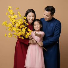 Gia đình, bố mẹ và con, Việt Nam, áo dài, truyền thống, Tết, family, parents and children, Vietnam, ao dai, traditional 8