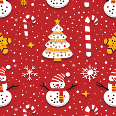 Nền đỏ, giáng sinh, noel, họa tiết, đồ họa, người tuyết, kẹo, quà, snowflake, christmas pattern, red background, christmas - designify