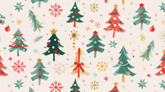 Mô hình cây thông noel, cây thông, giáng sinh, noel, họa tiết, màu đỏ, màu xanh lá cây, màu vàng, màu kem, bông tuyết, christmas tree pattern, christmas tree, christmas, xmas - kfccc588