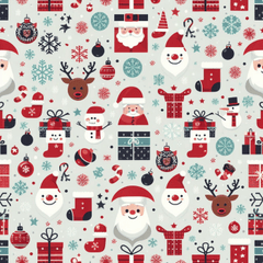 Mô hình giáng sinh, nền, giáng sinh, ông già noel, người tuyết, tuần lộc, quà tặng, tất giáng sinh, màu đỏ, màu trắng, christmas pattern, background, christmas - v