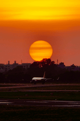 Sân bay, đường băng, hoàng hôn, trời, airport, runway, sunset, sky - Tuan Vy