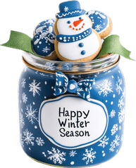 Giáng sinh, lọ thủy tinh, bánh quy, snowman, cake, cookie, xmas, christmas, noel, blue
