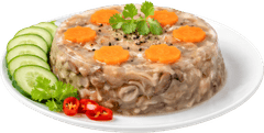 Thịt đông, thịt lợn, mộc nhĩ, nấm hương, cà rốt, dưa leo, trang trí, món ăn miền bắc, tết, jellied tree ear pork, jellied meat, pork, wood ear mushroom, shiitake, carrot, cucumber, garnish