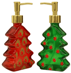 Bình đựng xà phòng, cây thông, trang trí phòng tắm, màu đỏ, màu xanh lá, lễ hội, soap dispenser, christmas tree, bathroom decor, red color, green color, festive