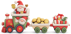 Tàu hỏa lùn giáng sinh, mô hình tàu, trang trí, ông già noel, quà tặng, đồ chơi, christmas gnome train, train model, decoration, santa claus, gift, toy
