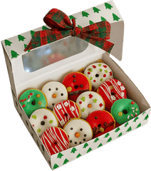 Donut, bánh vòng, bánh ngọt, đồ ngọt, giáng sinh, hộp, người tuyết, đồ ăn, món tráng miệng, màu đỏ, màu xanh lá, donut, doughnut, cake, sweets, christmas, box, snowman, food, dessert, red, green