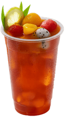 Trà trái cây nhiệt đới, trà đá, thức uống, trái cây, thanh long, dâu tây, chanh, lá dứa, tropical fruit tea, iced tea, drink, fruit, dragon fruit, strawberry, lime, pandan leaf