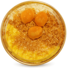 Bánh bông lan trứng muối mix dừa nướng, bánh ngọt, món ăn vặt, hộp nhựa, góc chụp từ trên xuống, trứng muối, chà bông, sốt kem, dừa nướng, bánh bông lan, salted egg sponge cake mix grilled coconut 1