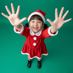 Bé gái, trẻ em, giáng sinh, trang phục giáng sinh, mũ noel, vui vẻ, asian girl, child, christmas, christmas outfit, santa hat, cheerful 13