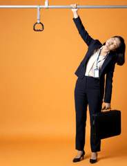 Cô gái, đi làm, phụ nữ, văn phòng, nhân viên văn phòng, tay nắm xe, girl, commuting, woman, office, office worker, holding handle