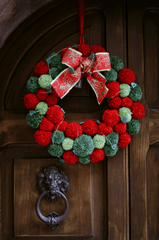 Vòng hoa lễ giáng sinh, vòng treo cửa, giáng sinh, trang trí, christmas wreath, door hanger, christmas, decoration -  Nati