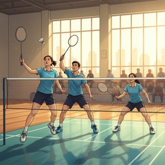 Badminton is a popular sport

People play together, they can play in team of two...