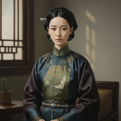 A 14-year-old noble girl from the Qing Dynasty, refined and dignified...