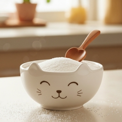 một chén có đựng đường cát, hình ảnh dễ thương, thu hút...