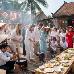 Du khách quốc tế tham dự lễ hội Thổi Cơm Việt Nam, giao lưu văn...