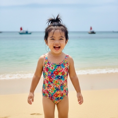 trẻ nhỏ nữ mặc đồi bơi . Với đặc điểm phong cách thực tế ....