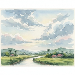 vẽ mây. Với đặc điểm Phong cách: Màu nước (water color) . Nếu...