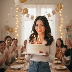 Tạo hình sinh Nhật cầm bánh kem 19 tuổi . Với đặc điểm phong...