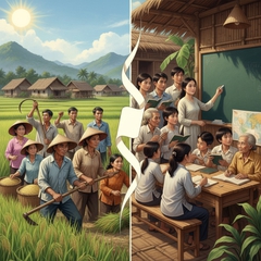 Thiết kế poster “ Diệt Giặc Đói , Diệt Giặc Dốt” . Với...
