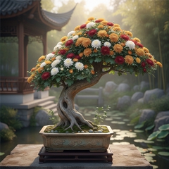 hình ảnh chậu cúc cổ trung quốc bonsai một thân nghệ thuật ....