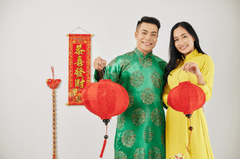 Cặp đội, đón tết, không khí tết, áo dài, truyền thống, Couple, celebrating Tet, Tet atmosphere, ao dai, tradition - dragonimages 6