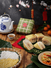 Bánh chưng, trái cây, ngày tết, Sticky rice cake , fruits, sweets, Tet holiday -  AIMI