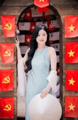 Con gái, girl, lá cờ Viêt Nam, nón lá, truyền thống, tết, xuân, spring, Việt Nam, Hà Nội, Phố cổ - Quí Nguyễn 6