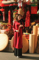 Áo dài, áo dài Việt Nam, áo dài màu đỏ, con gái, girl, truyền thống, tết, xuân, spring, Việt Nam - Bùi Hoàng Long 3