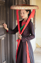 Áo tứ thân, áo yếm, trang phục truyền thống, con gái, girl, Việt Nam - v1nh.com ㅤ 2