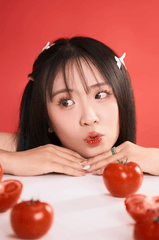 Con gái, girl, chân dung, studio, chụp ảnh studio, cà chua, tomato, Việt Nam - Khánh LP 4