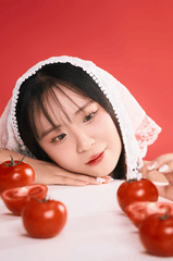 Con gái, girl, chân dung, studio, chụp ảnh studio, cà chua, tomato, Việt Nam - Khánh LP 2