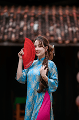 Áo dài, áo dài Việt Nam, áo dài màu xanh dương, con gái, girl, truyền thống, tết, xuân, spring, Việt Nam - MINH VO