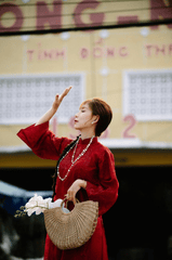 Áo dài, áo dài Việt Nam, áo dài màu đỏ, con gái, girl, truyền thống, tết, xuân, spring, Việt Nam - MINH VO 4