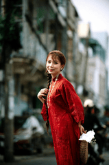 Áo dài, áo dài Việt Nam, áo dài màu đỏ, con gái, girl, truyền thống, tết, xuân, spring, Việt Nam - MINH VO 2