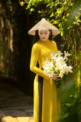 Áo dài, áo dài Việt Nam, áo dài màu vàng, con gái, girl, truyền thống, Việt Nam - Sang Tran