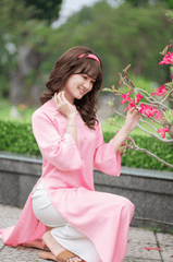 Áo dài, áo dài Việt Nam, áo dài màu hồng, con gái, girl, truyền thống, Việt Nam - Võ Văn Tiến 5 2