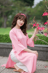 Áo dài, áo dài Việt Nam, áo dài màu hồng, con gái, girl, truyền thống, Việt Nam - Võ Văn Tiến 5 4
