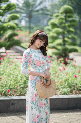 Áo dài, áo dài Việt Nam, áo dài hoa, con gái, girl, truyền thống, Việt Nam - Võ Văn Tiến 5 3