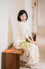 Áo dài, con gái, girl, Thành phố Hồ Chí Minh, cờ đỏ sao vàng, flag, Việt Nam - Trịnh Quân 18